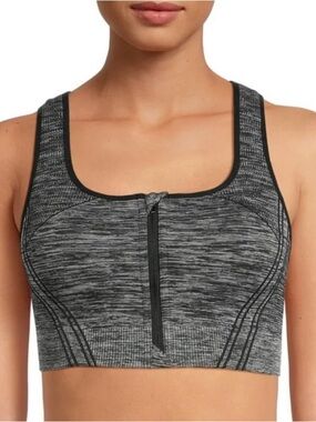 Avia Women’s Heathered Front-Zip Sports Bra